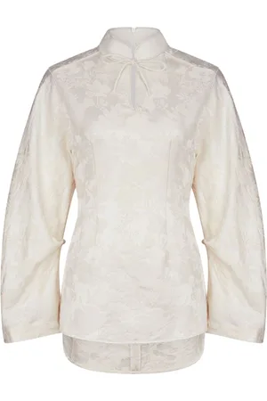 SHANGHAI TANG Floral jacquard blouse