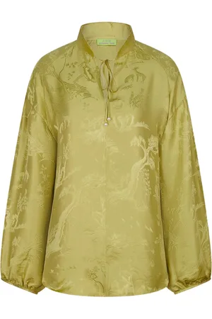 SHANGHAI TANG Tied-neck silk blouse