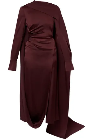Erdem Draped-detailed satin maxi dress