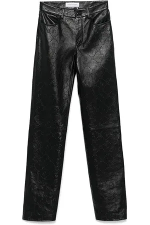 Marine Serre Moonogram-embossed straight trousers