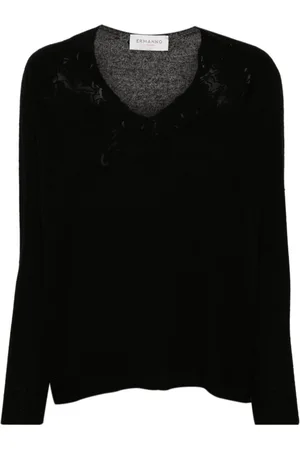 Ermanno Firenze Guipure lace-detail sweater