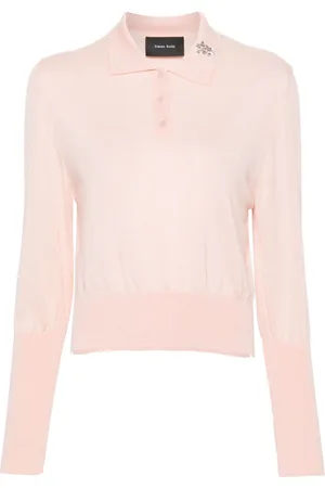 Simone Rocha Crystal-embellished polo top