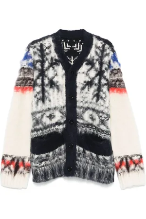SACAI Intarsia-knit cardigan