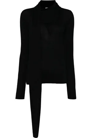 Totême Draped-scarf fine knit top
