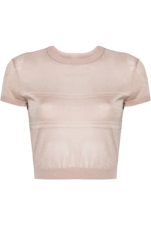 Chiara Ferragni Eyelike-motif metallic cropped jumper