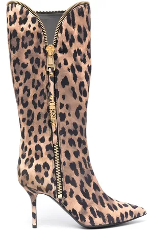 Moschino 85mm leopard-print boots