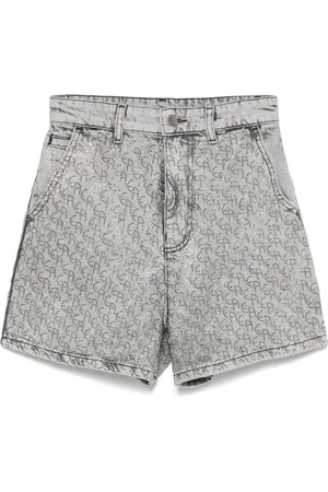 Emporio Armani Monogram-patterned denim shorts