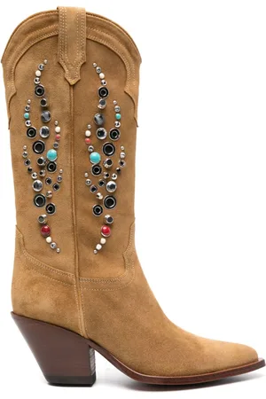 SONORA Studded suede cowboy boots