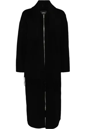 GOEN.J Detachable-muffler zip-up coat