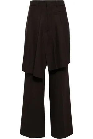 GOEN.J Asymmetric pleats detailed straight pants