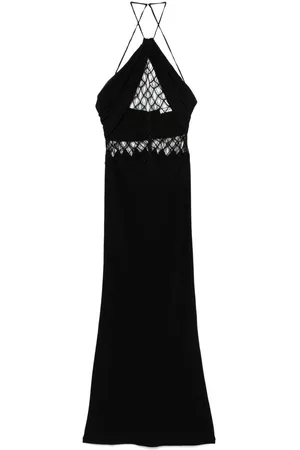CHRISTOPHER ESBER Net-detail silk maxi dress