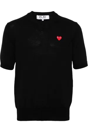 Comme des Garçons Heart-patch wool jumper