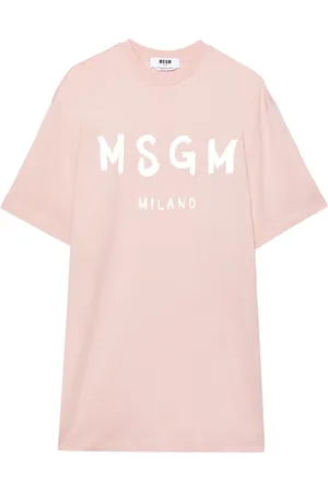 Msgm Brushstroke-logo cotton dress