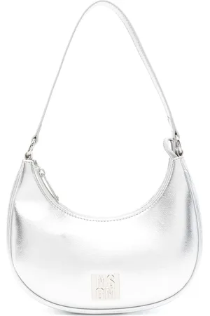 Msgm Lam??-effect shoulder bag
