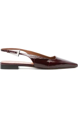 PARIS TEXAS Embossed-crocodile ballet flats