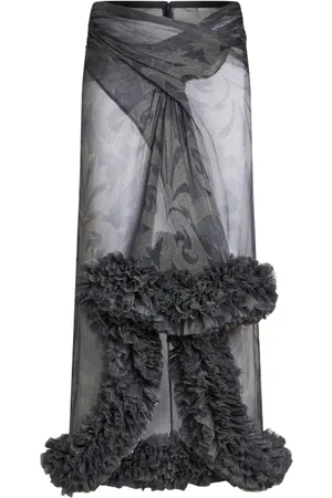 Etro Printed ruched midi skirt