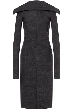 Serafini Folded-neckline midi dress