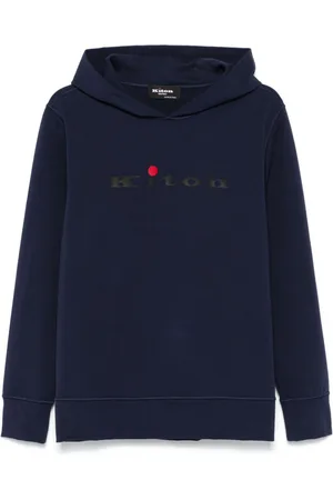 Kiton Rubberised-logo hoodie