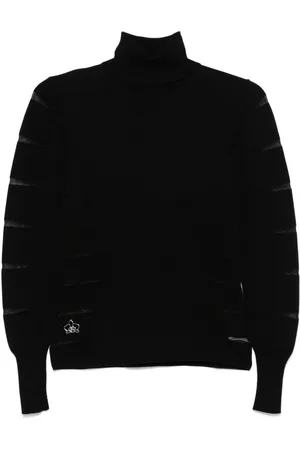 GENNY Sheer-panels roll-neck jumper