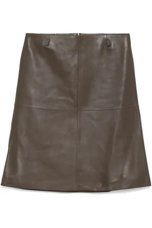 Totême Leather midi skirt