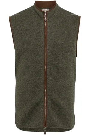 N.PEAL Shaftsbury suede-trim gilet