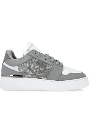 Philipp Plein Crystal Lo-Top Leather Sneakers