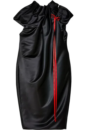 Simone Rocha Ruched bow-detail satin dress