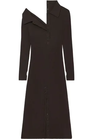 Courrèges Multi-button midi wool dress
