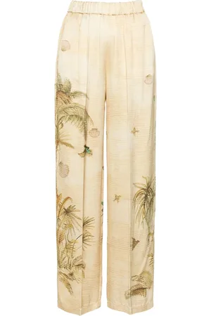 FORTE FORTE Graphic-print straight-leg trousers