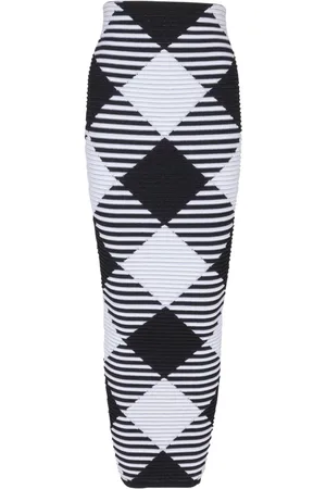 Balmain Gingham pattern midi-skirt