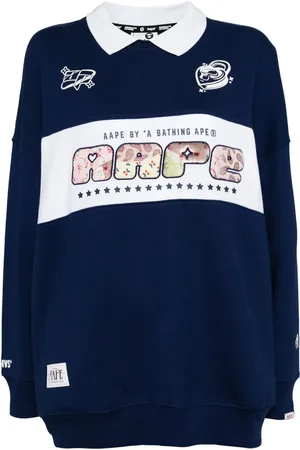 A Bathing Ape Logo-embellished polo sweatshirt