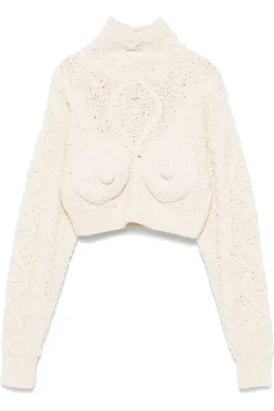 Jean Paul Gaultier Conical-bra detail cropped sweater