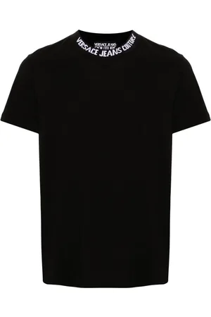 VERSACE Logo-trim cotton T-shirt