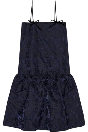Ganni Patterned-jacquard midi dress