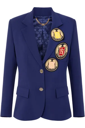 Elisabetta Franchi Patch crepe blazer