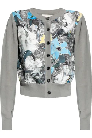 Tory Burch Cropped silk-front cardigan