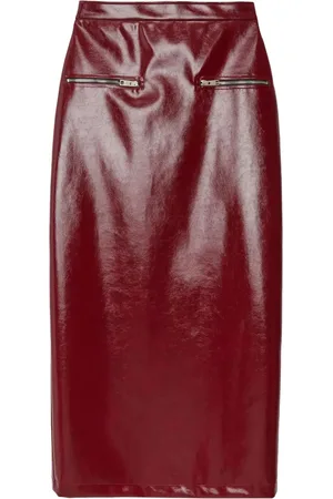 Msgm Patent midi skirt