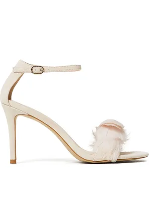 Twin-Set 90mm feather-detail suede sandals