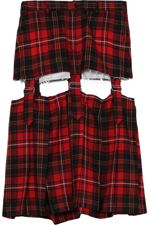 Comme des Garçons Tartan pleated midi skirt