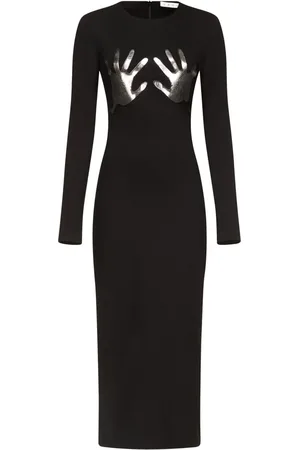 AREA Handprint long-sleeved minidress