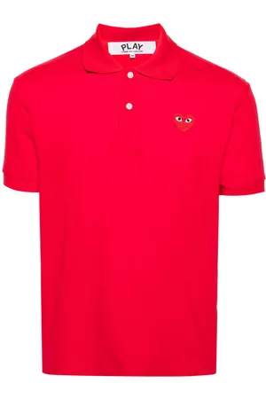 Comme des Garçons Heart-patch piqué polo shirt