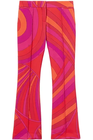 Puccini Iride-print flared trousers