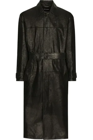 Dolce & Gabbana Belted leather coat