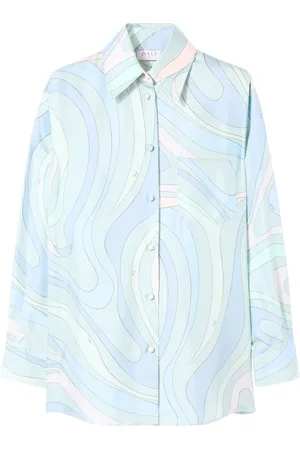 Puccini All-over graphic print silk twill shirt