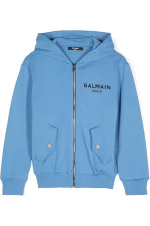 Balmain Logo print cotton zip-up hoodie