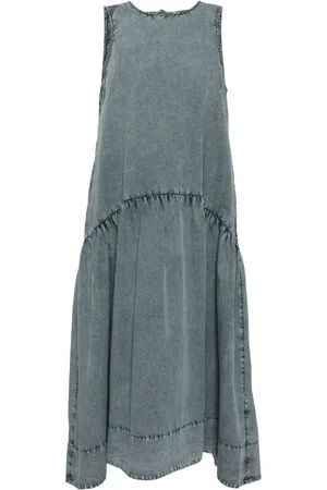 Ganni Cotton poplin open back midi dress