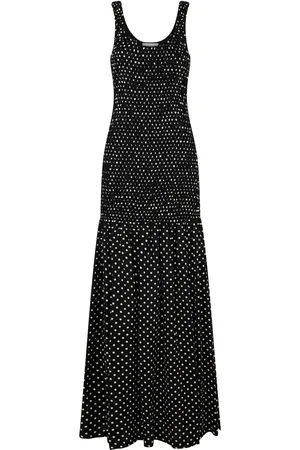 Paco rabanne Polka-dot crepe long dress