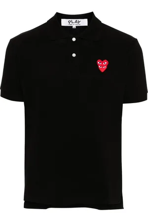Comme des Garçons Heart-patch cotton polo shirt