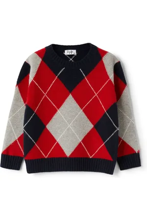 Il gufo Diamond-pattern knitted jumper