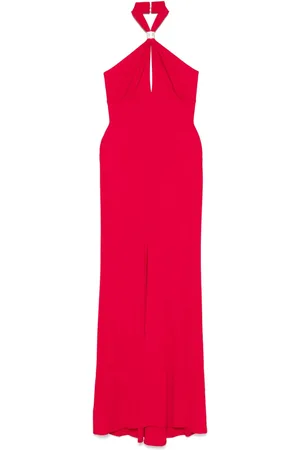 Elisabetta Franchi Logo-plaque draped gown